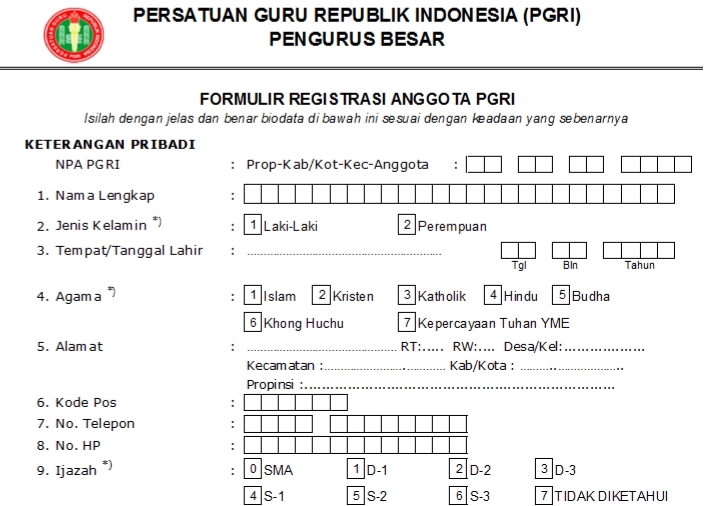 Pendaftaran PGRI Minahasa Selatan - Persatuan Guru Republik Indonesia Cabang Minahasa Selatan